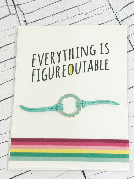 ‘Everything Is Figureoutable’ String Enamel Charm Bracelet