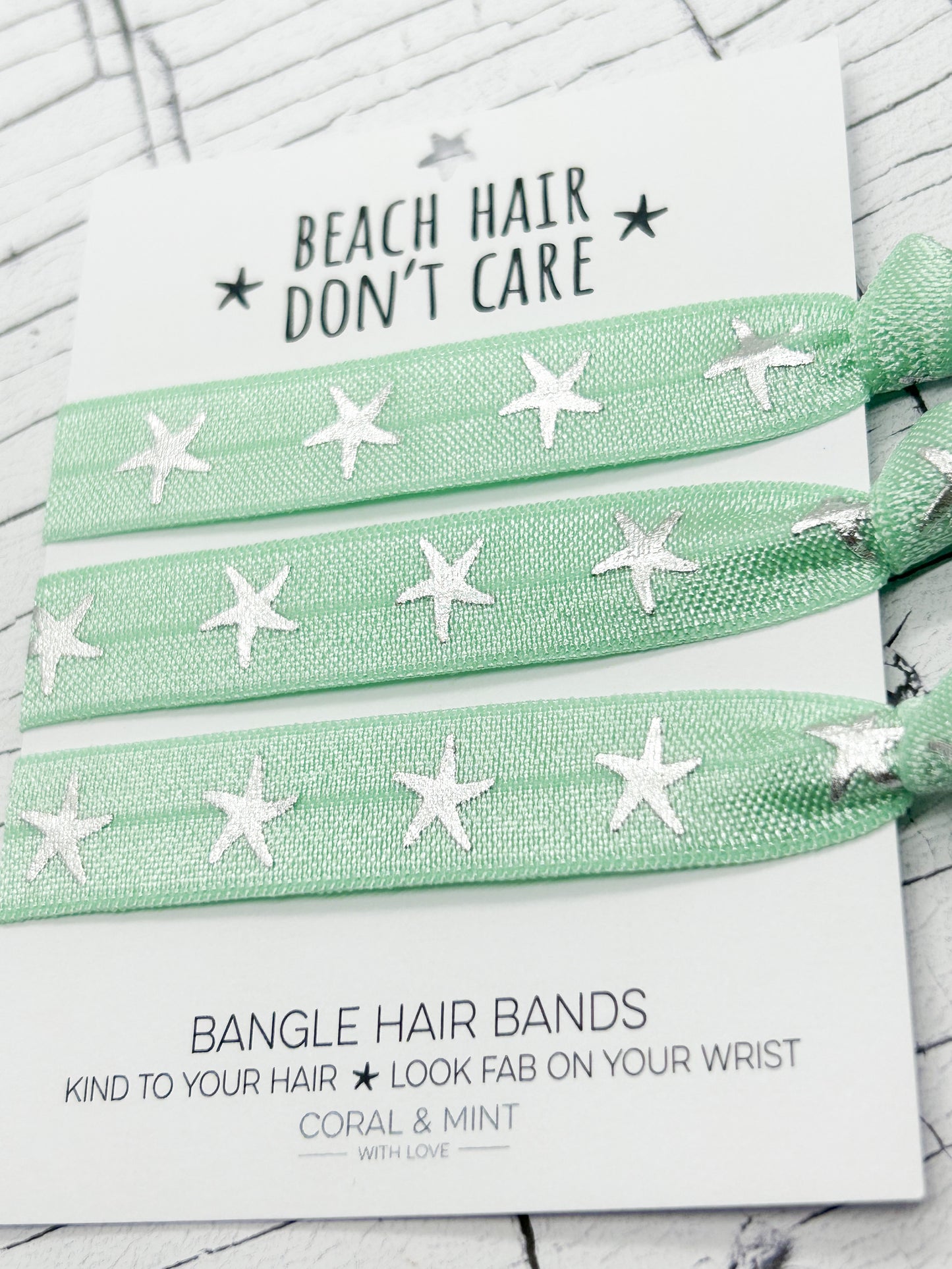 'Beach Hair Don'T Care' Mint Bangle Bands