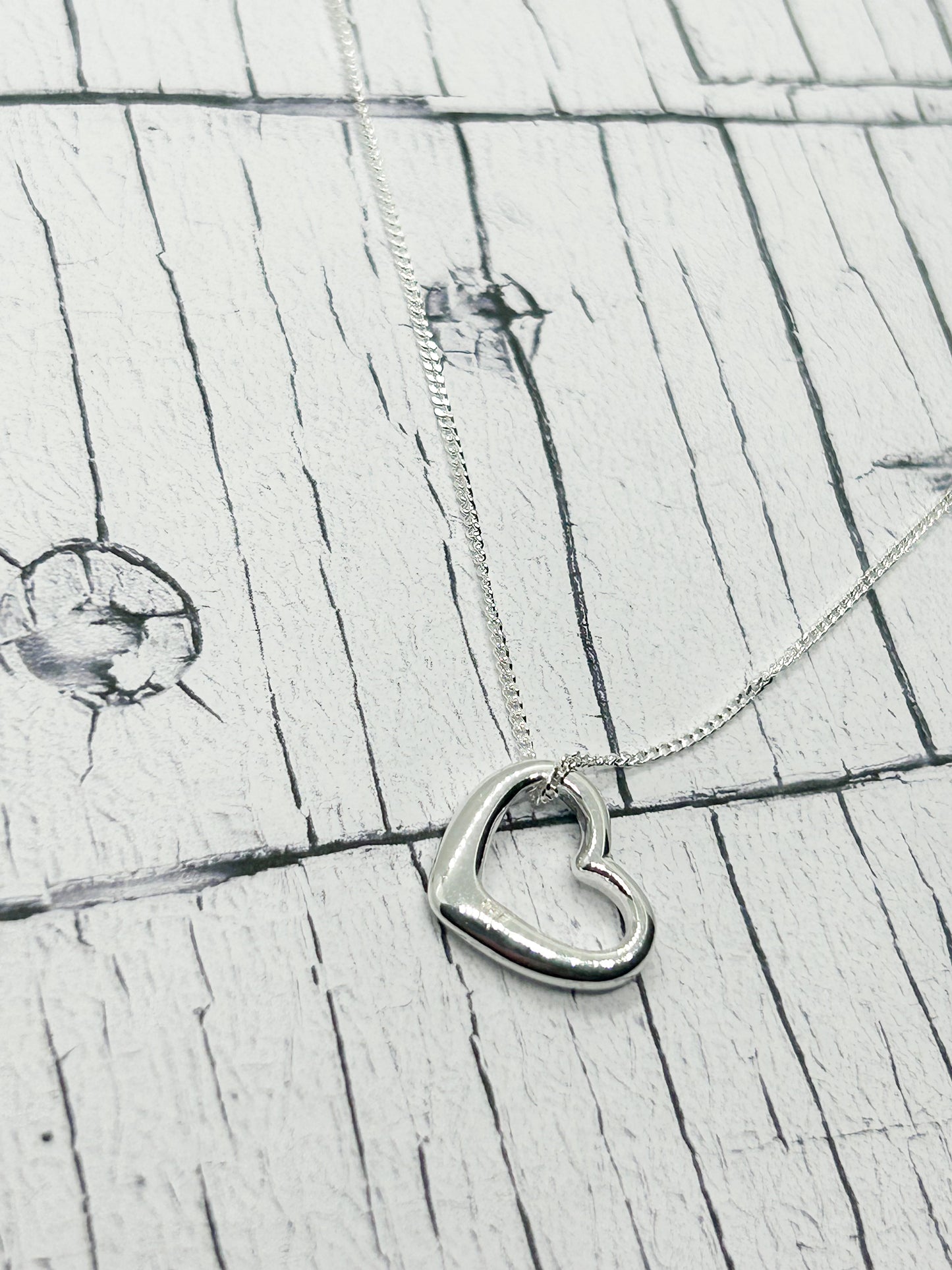 Sterling silver heart - Eve & Flamingo