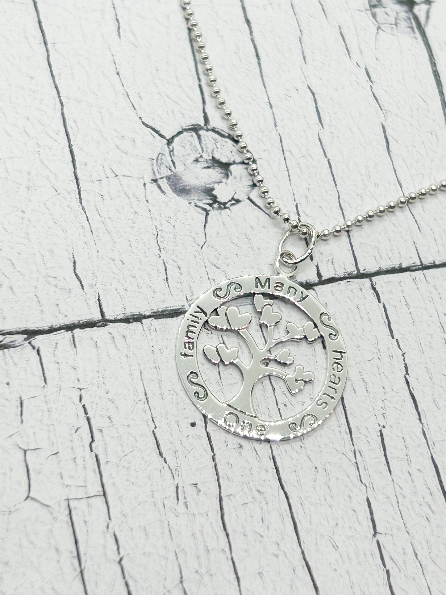 Sterling silver family tree - Eve & Flamingo