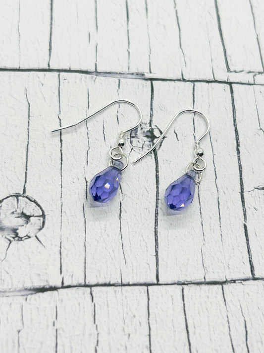 Purple crystal earrings - Eve & Flamingo 