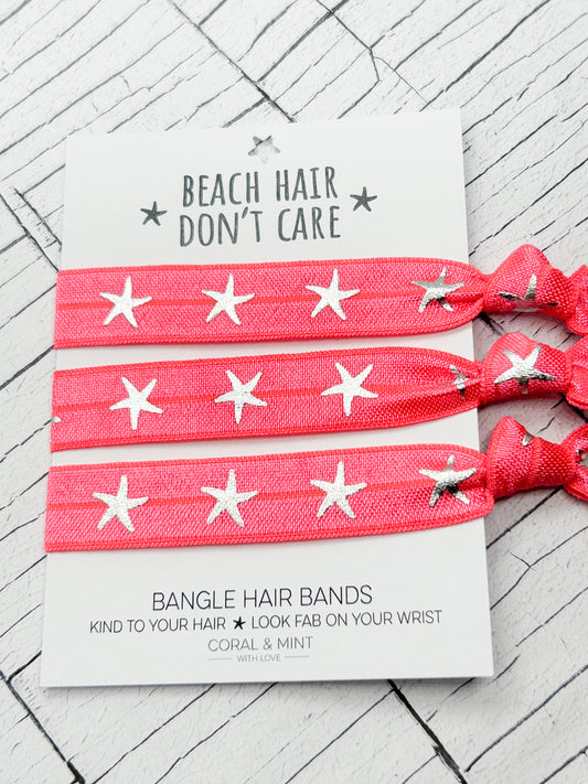 Beach Hair Don'T Care' Pink Bangle Bands