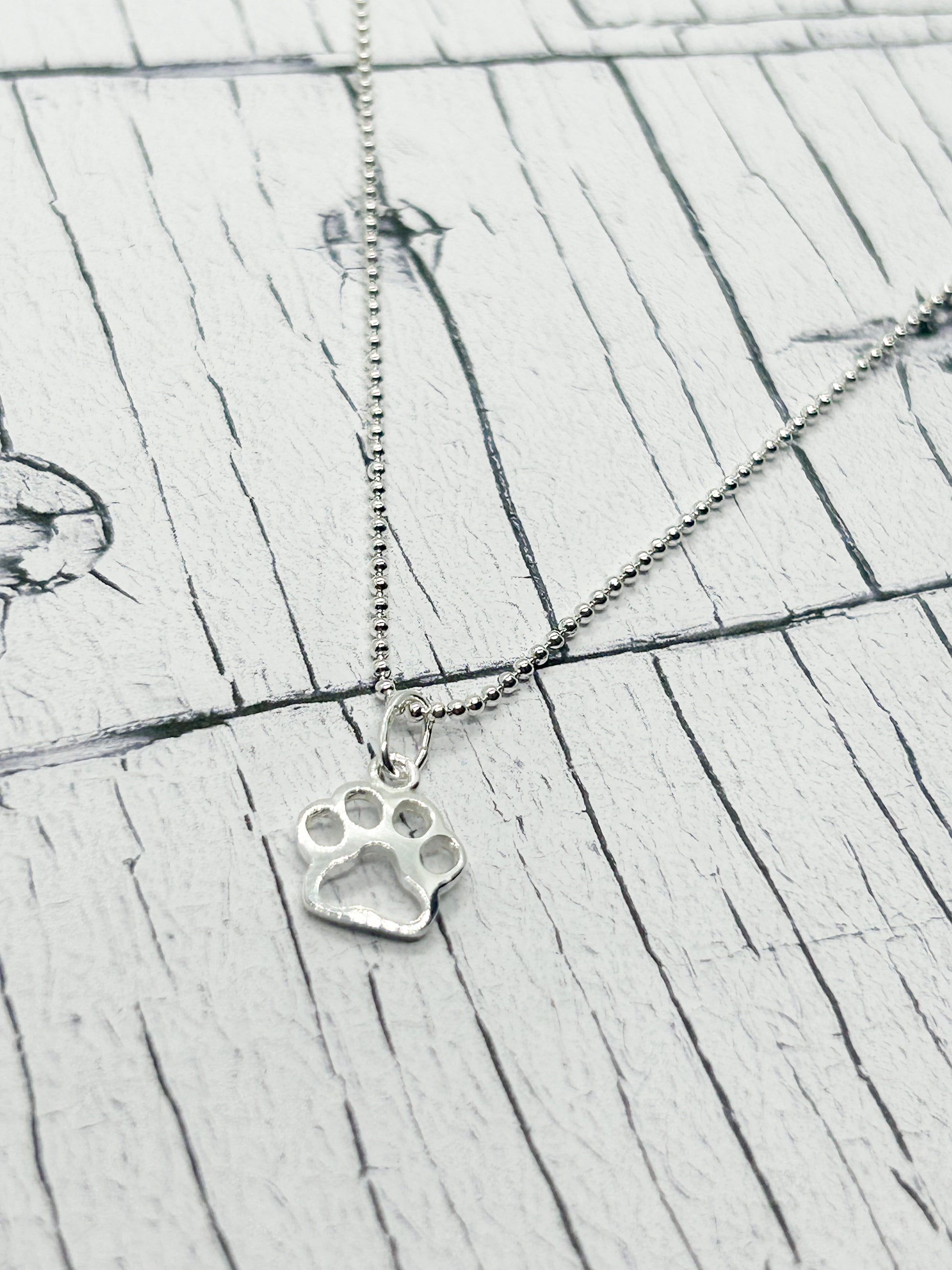 Sterling silver paw pendant - Eve & Flamingo