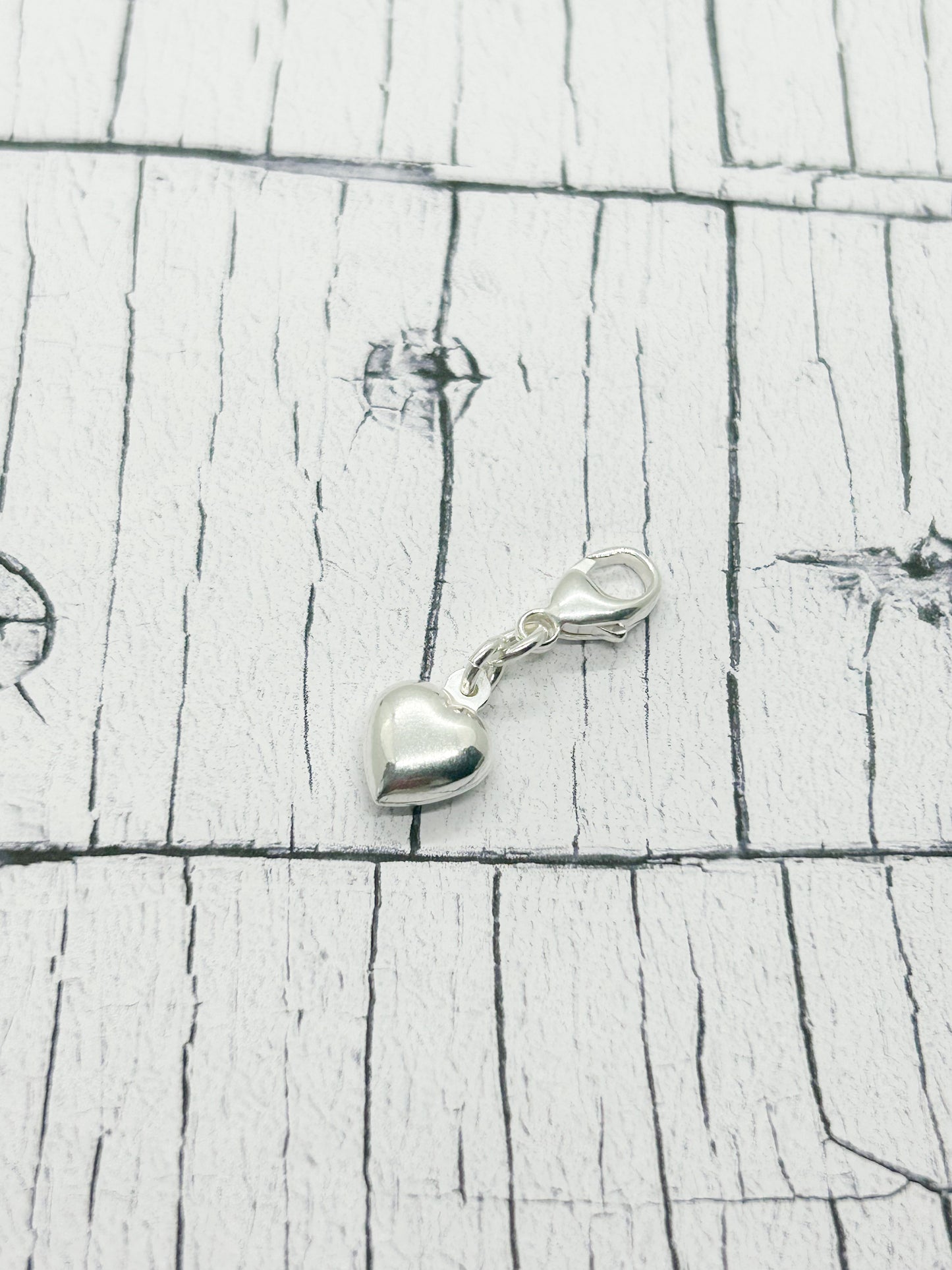 Sterling silver heart charm - Eve & Flamingo
