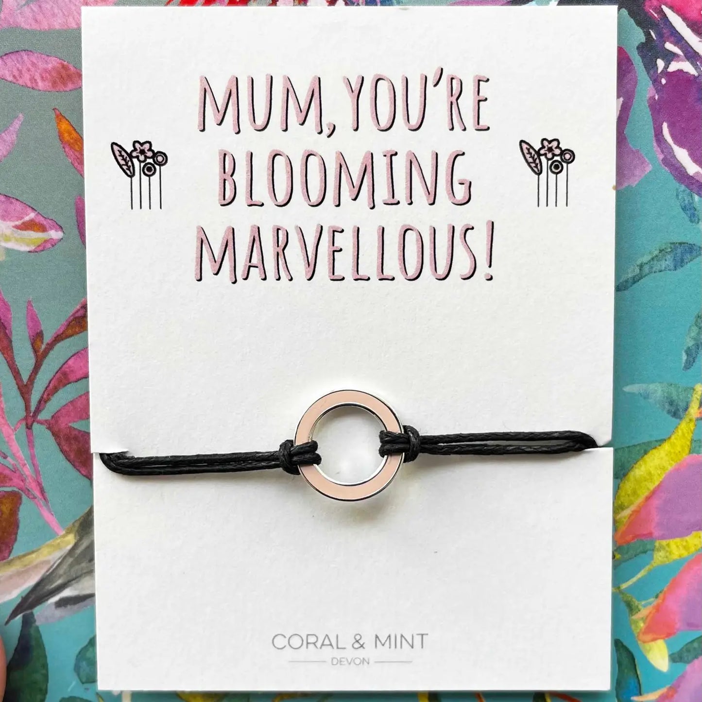 'Blooming Marvellous Mum' String Charm Bracelet