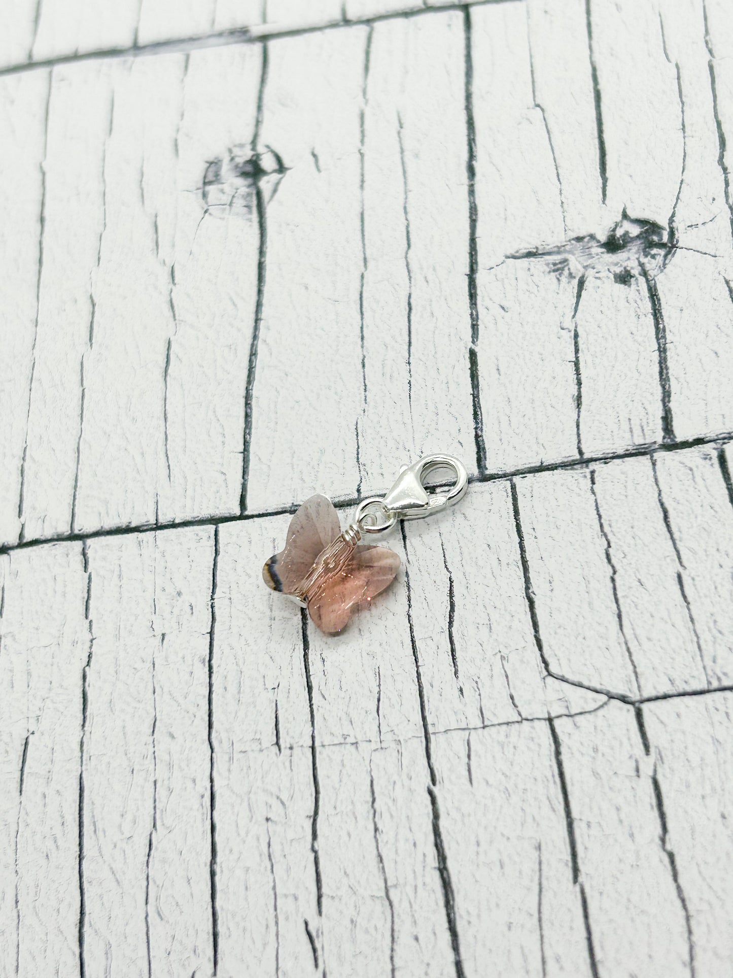 Rose butterfly crystal charm - Eve & Flamingo