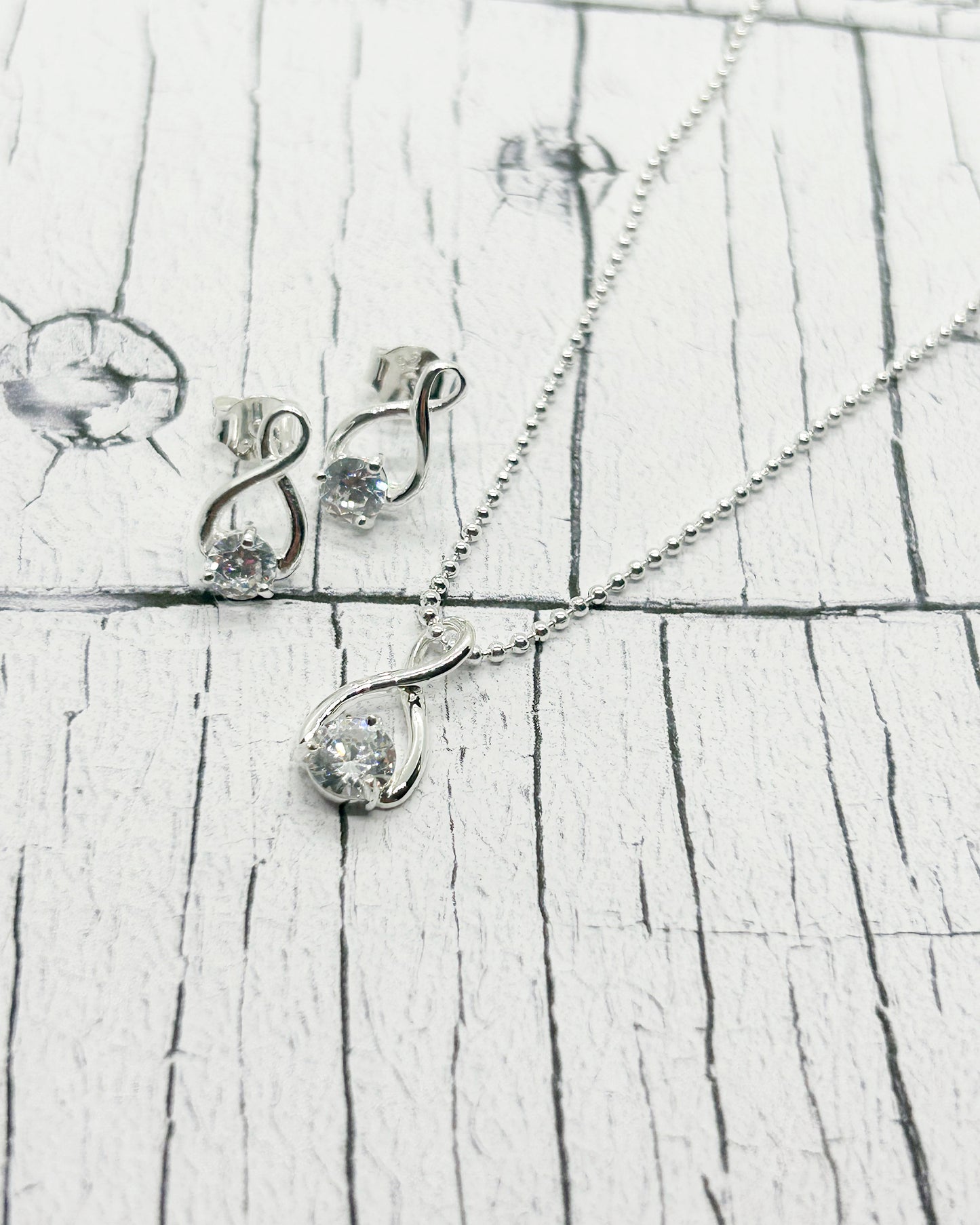 Sterling silver twisted set - Eve & Flamingo