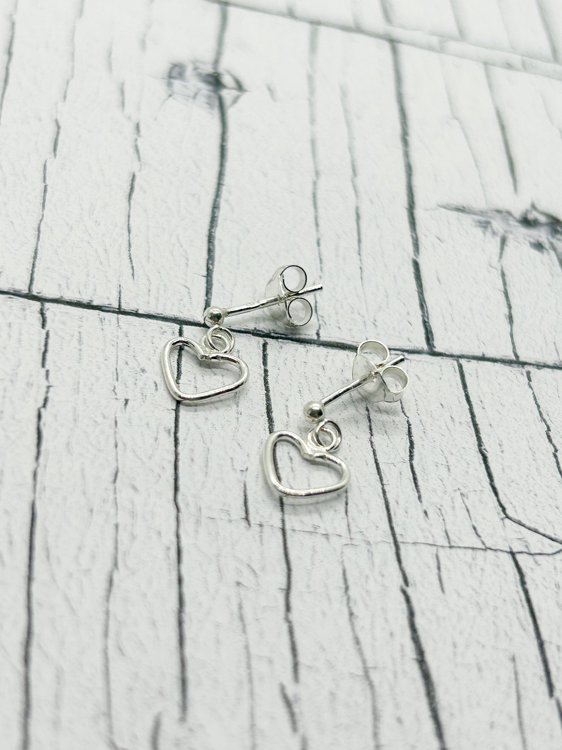 Sterling silver heart earrings and pendant