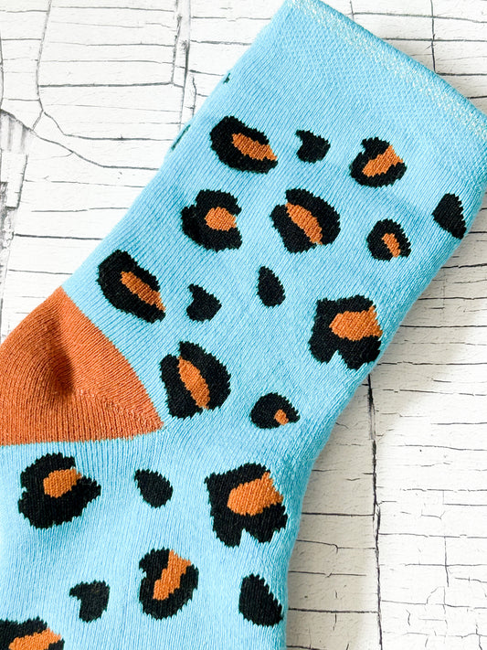 Animal Print socks - Turquoise