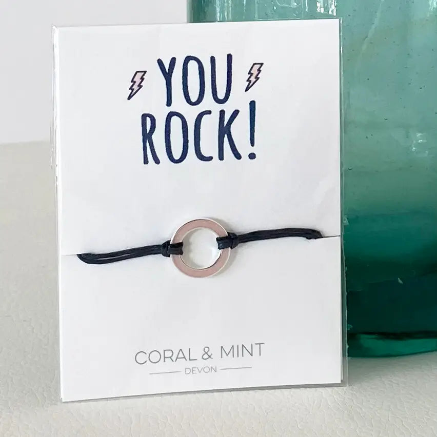 'You Rock!' Sentiment String Charm Bracelet