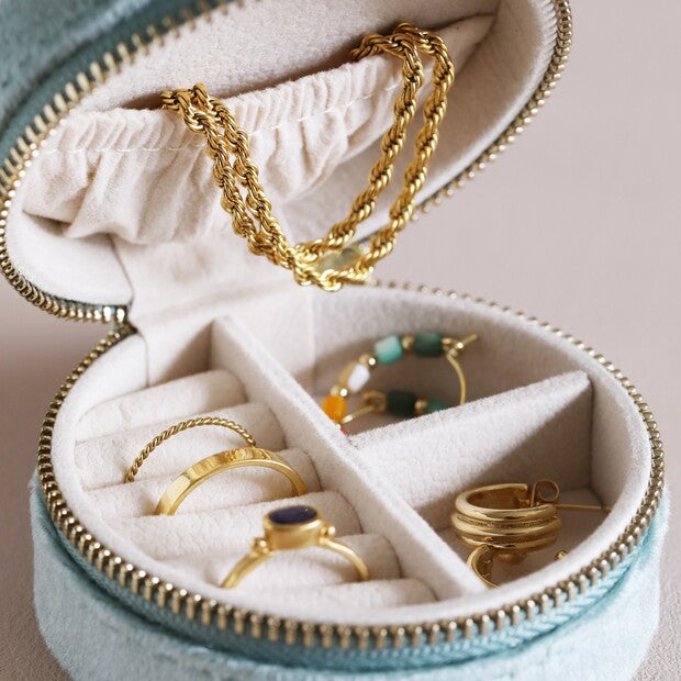 Mini round clearance travel jewellery case