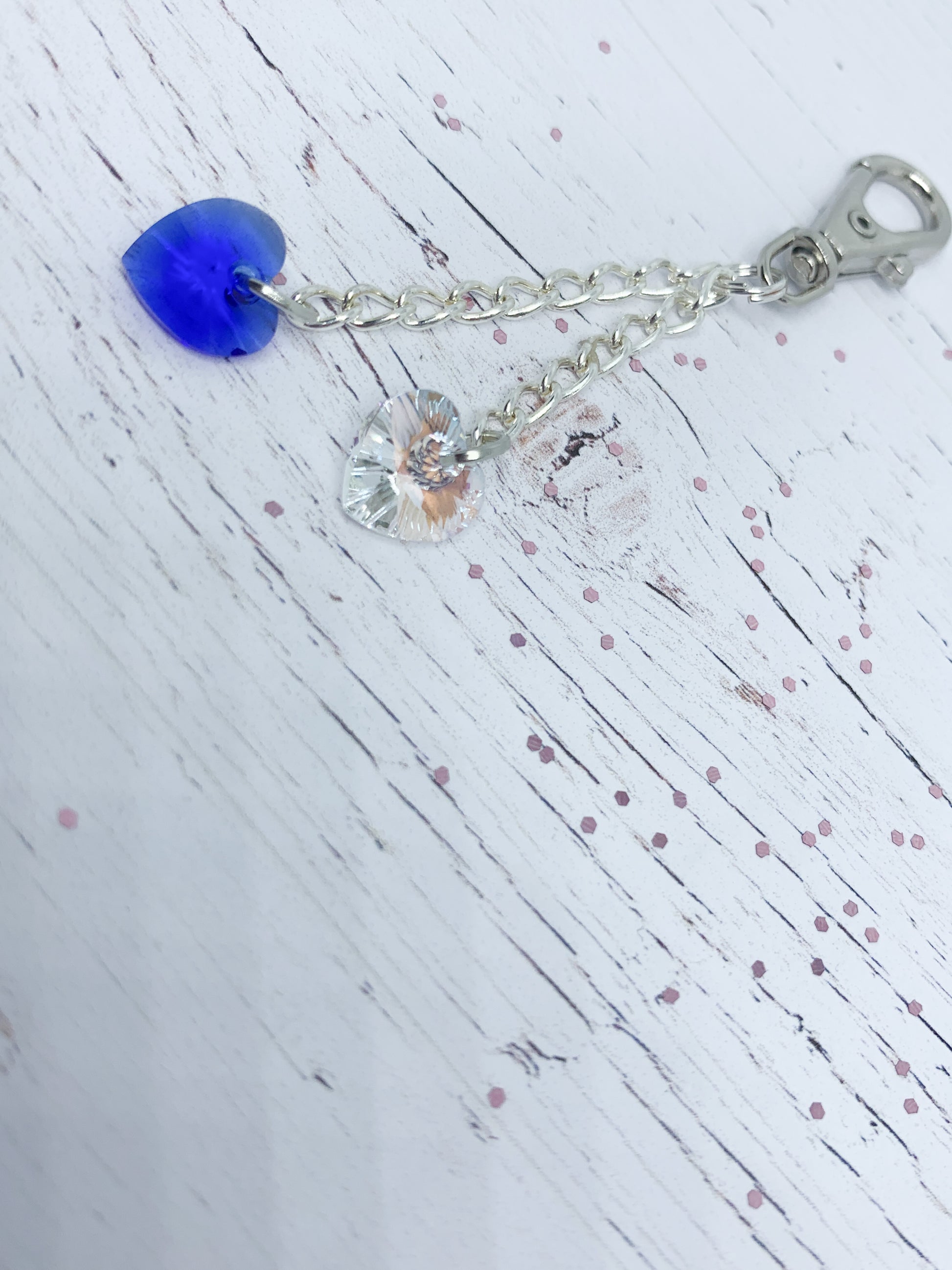 Swarovski  Heart Crystal key ring - Majestic Blue - Eve & Flamingo