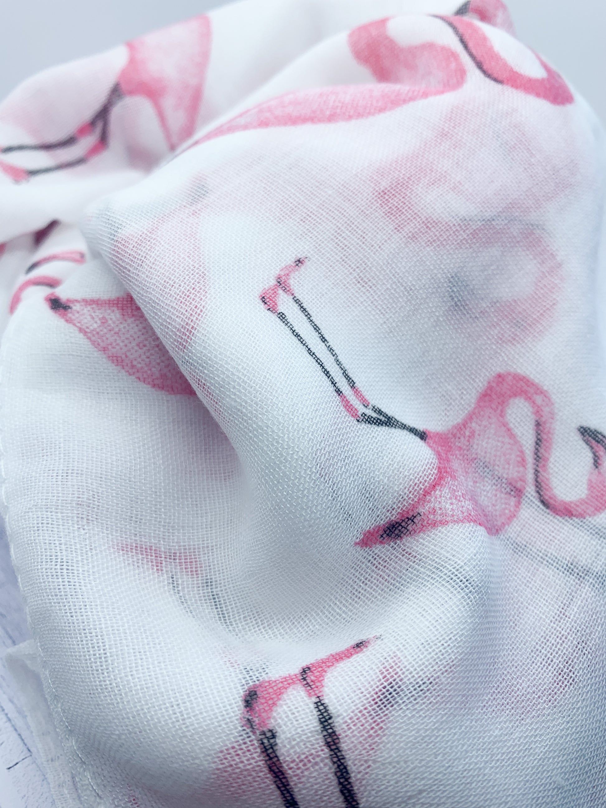 Sheer fabric flamingo scarf - Eve & Flamingo