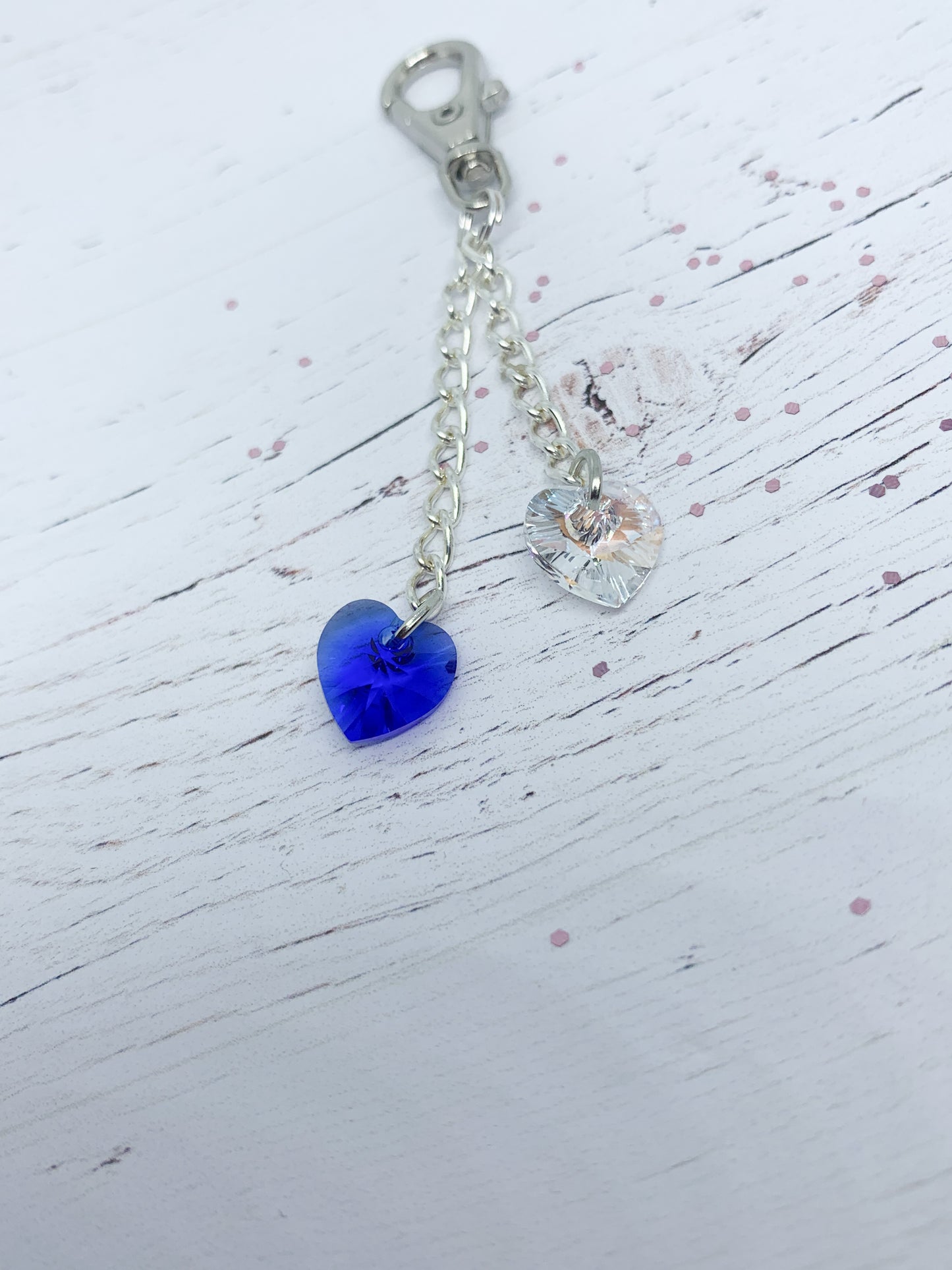 Swarovski  Heart Crystal key ring - Majestic Blue - Eve & Flamingo