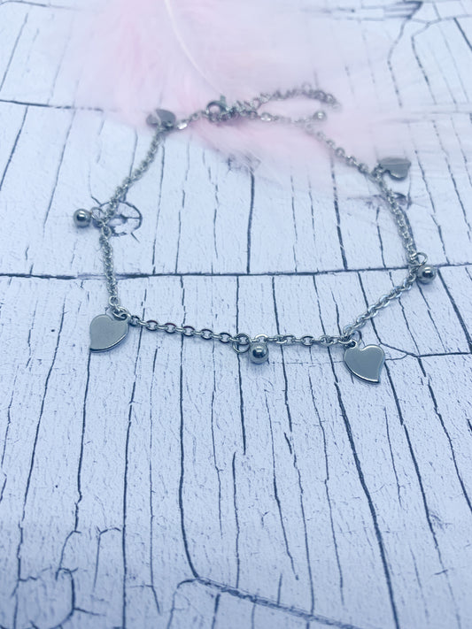 Heart charm anklet - Eve and Flamingo