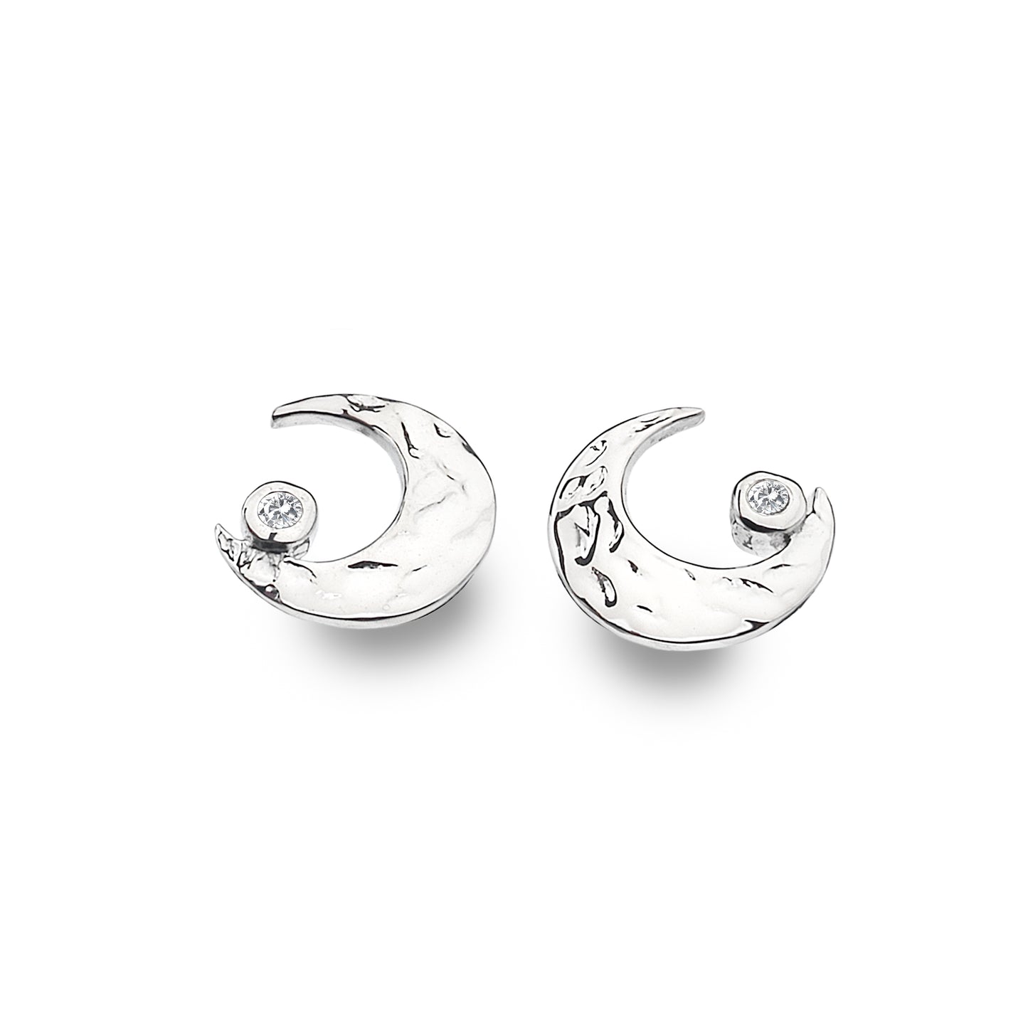 Moon crystal stud earrings