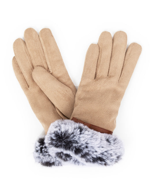Stone Faux Suede Gloves - Eve & Flamingo